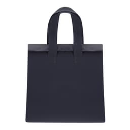 A dark navy cooler bag with two sturdy handles and a minimalist design, featuring an understated logo.