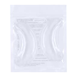 Gel eye patches in a sealed package, featuring a clear, curved design suitable for skincare applications.