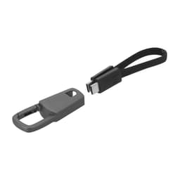A grey Vinox Cable charging cable with a detachable cap and a loop for easy carrying.
