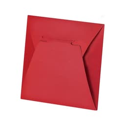 A red envelope featuring a flap closure, suitable for various occasions. The envelope has a smooth, matte finish.