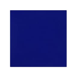 A square in a deep blue hue, featuring a smooth texture with no distinct patterns or markings. It has a logo displayed.