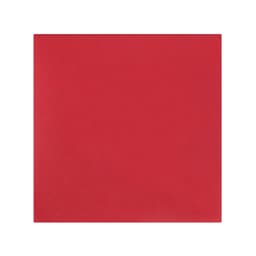 A square of vibrant red fabric with a smooth texture, featuring no patterns or designs.