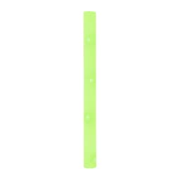 A bright green novelty drink bottle with a logo, featuring a sleek, elongated design.