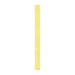 A yellow novelty light stick with several illuminating sections, featuring a logo on its surface.