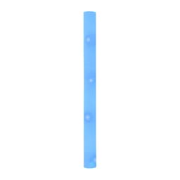 A novelty drink bottle in a vibrant blue colour featuring a sleek, elongated design and a logo.