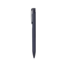 A navy blue pen with a sleek design and a clip. The pen features a branding logo.