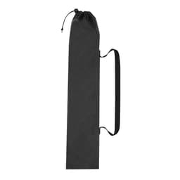 A black storage bag with a drawstring closure and a shoulder strap for carrying.