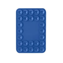 A blue silicone tray featuring a grid of circular indentations for holding small items or food.