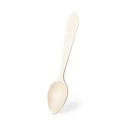 A wooden spoon featuring a light, natural finish and an elongated handle. The product has a simple, clean design.