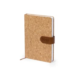 A cork-covered diary with a brown leather strap featuring the year 2027. It has a clean, minimalist design.