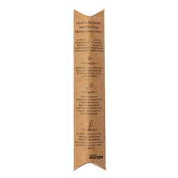 A packaging for Mediterranean seeds in a brown paper pouch, featuring illustrations and text about the seeds.