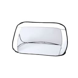 A portable sports shelter featuring a lightweight, transparent design with a black trim. Ideal for leisure activities.