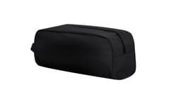 A black rectangular bag with a zip closure, featuring a simple design and no visible logos or branding.