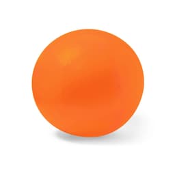 An orange ball with a smooth surface, featuring a logo on it, ideal for leisure and outdoor activities.