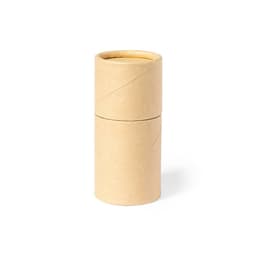 A cylindrical, cardboard container in a natural brown colour, designed for packaging. It has a simple, unbranded appearance.
