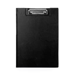 A black Clasor Folder with a clipboard clip at the top, featuring a smooth, matte finish.