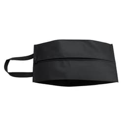 A black Recco Bag with a zip closure and two handles, designed for versatile storage.