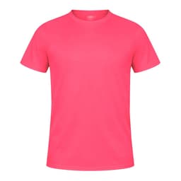 A pink Tecnic Plus T-Shirt featuring short sleeves and a round neckline. Includes a logo on the front.