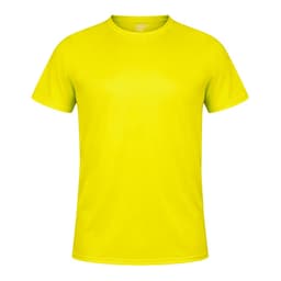 A bright yellow Tecnic Plus T-Shirt with a crew neckline and short sleeves, featuring a logo.