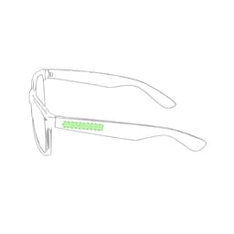 Harvey Sunglasses with green detailing on the arm, featuring a stylish frame and a logo.