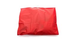 A red Kibix Bag with a hang tag and a simple design, featuring a logo on the surface.