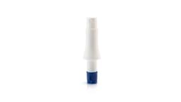 A Jandres Vaporizer in white and blue, featuring a sleek design with a nozzle and a branding logo.