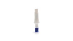A white and blue Jandres Vaporizer with a sleek design, featuring a logo on its body.