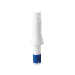 A Jandres Vaporizer in white and blue, featuring a cylindrical design with a nozzle at the top.