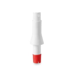 A white and red Jandres Vaporizer, featuring a sleek design with a nozzle and a branding logo.