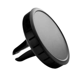 A black air freshener with a clip attachment for easy installation, featuring a smooth, round surface.