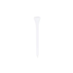 A white golf tee with a wide cup and pointed end, featuring a simple design and no visible branding.