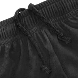 Black sports shorts featuring an elastic waistband and drawstring detail. The fabric appears lightweight and flexible.