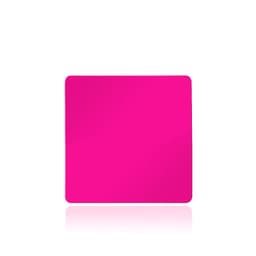 A pink square magnet with a glossy finish, featuring no visible branding or text.