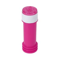 A pink drink bottle with a white lid featuring a logo on top.