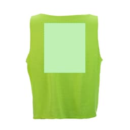 A vibrant green women's t-shirt with a blank section on the back for customisation or printing.