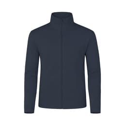 A navy blue Klusten Jacket with a zip front and high collar. It features long sleeves and a sleek design.