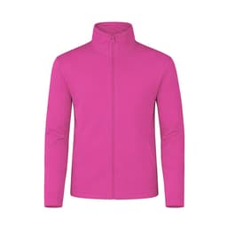 A pink Klusten Jacket featuring a full zip and high collar, with side pockets and branding on the garment.