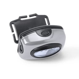 A grey and black Lokys Torch with a clip attachment, featuring a front light with multiple LEDs.