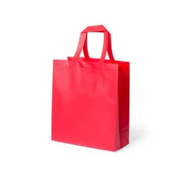 A bright red Kustal bag with sturdy handles, featuring a simple, smooth design and a logo.