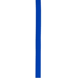 A long blue polyester strap, featured as a clothing accessory, with a plain design and a logo present.