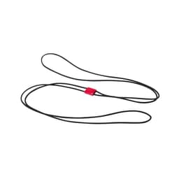 A black lanyard with a red stopper, designed for securing items. Ideal for leisure and outdoor activities.