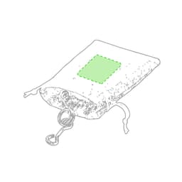 A fun games set featuring a green pouch with a drawstring and a metal hook for easy attachment.