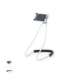 A flexible phone stand in black and white, featuring an adjustable holder for smartphones.