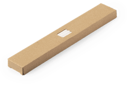 A brown cardboard box suitable for packaging a straw set, featuring a window cut-out.