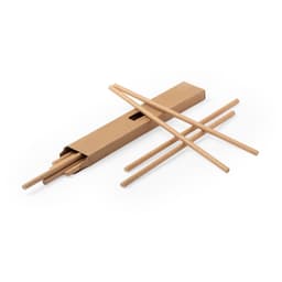 A set of eco-friendly drinking straws in natural colour, packaged in a brown cardboard box.