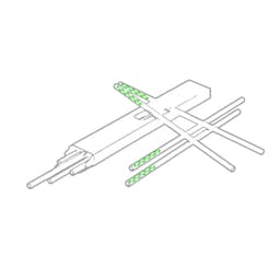 A set of reusable drinking straws in green, featuring a carrying case and multiple straw pieces.
