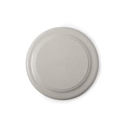 A round, light grey yo-yo with a smooth surface and a central disc, featuring an understated design.