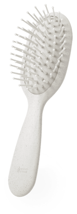 A Dantel hairbrush in white with a textured grip and flexible bristles, ideal for detangling hair.