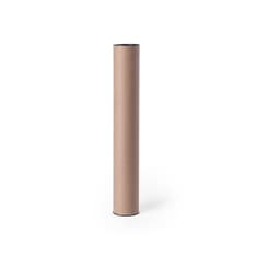 A cylindrical brown cardboard tube with black end caps.
