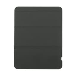 A black wireless charger with a sleek, minimalist design and a small branding logo on the side.